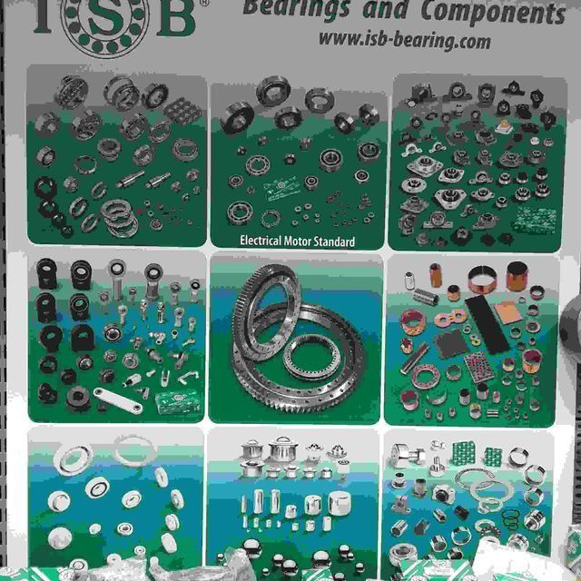 Una exposición de rodamientos y componentes de isb bearings