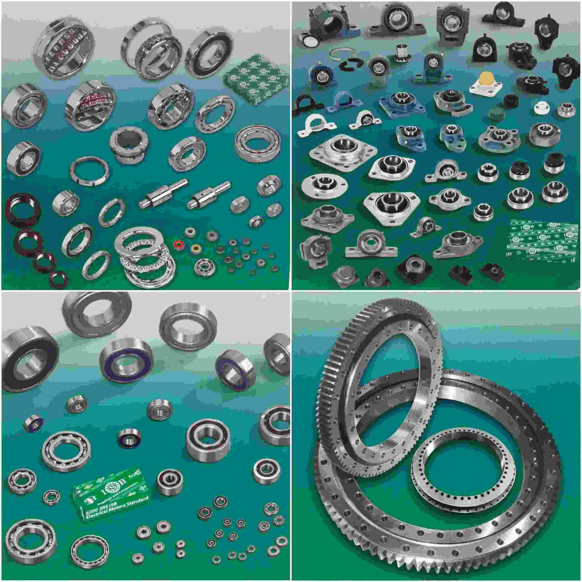 Un collage de cuatro imágenes de diferentes tipos de rodamientos.