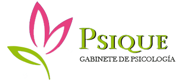 Un logotipo rosa y verde para la oficina de psicología Psique.