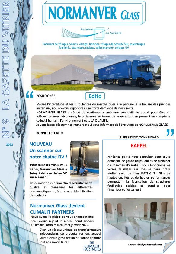 Gazette du vitrier N°9.