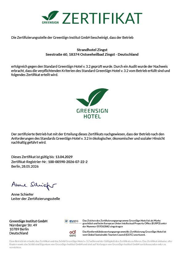 Zertifikat für Nachhaltige Entwicklung. 