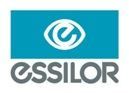 Logotipo da Essilor: símbolo de olho dentro de um retângulo azul, com a palavra 
