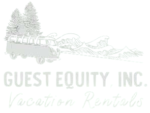 The logo for guest equity inc. vacation rentals