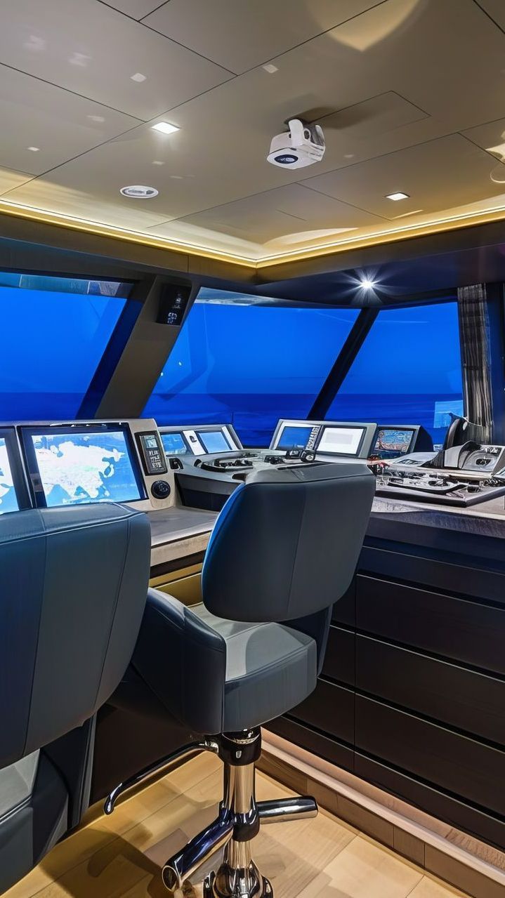 Une salle de contrôle d'un bateau