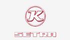 Un logotipo para una empresa llamada setra con ak en un círculo.
