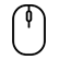 Un dibujo en blanco y negro de un ratón de computadora sobre un fondo blanco.