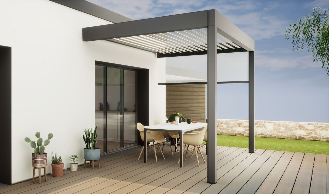 Pergola avec structure noir