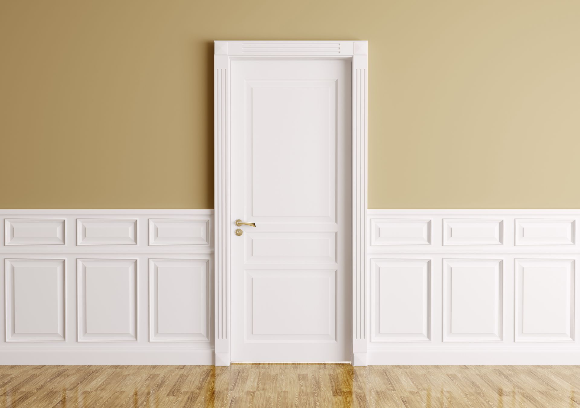 Porte blanche design avec moulures