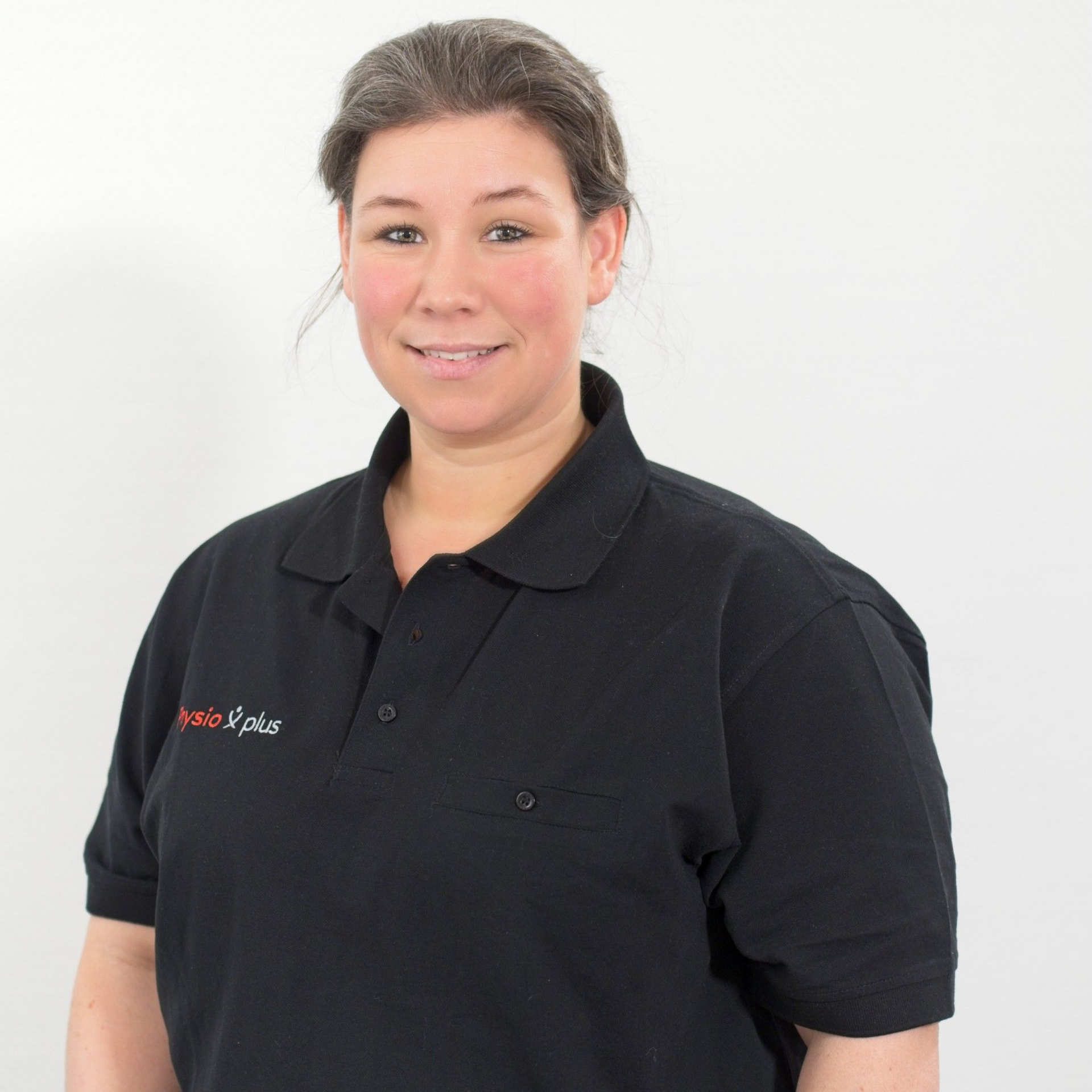 Eine Silhouette des Kopfes und Halses einer Frau auf einem weißen Hintergrund.