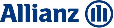 Logotipo de Allianz: marca denominativa de color azul oscuro y emblema de tres líneas verticales dentro de un círculo.