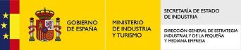 Logotipos del gobierno español: Gobierno de España, Ministerio de Industria y Turismo y Secretaría de Estado de Industria.