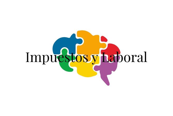 Logotipo con piezas de rompecabezas multicolores y el texto “Impuestos y laborales”