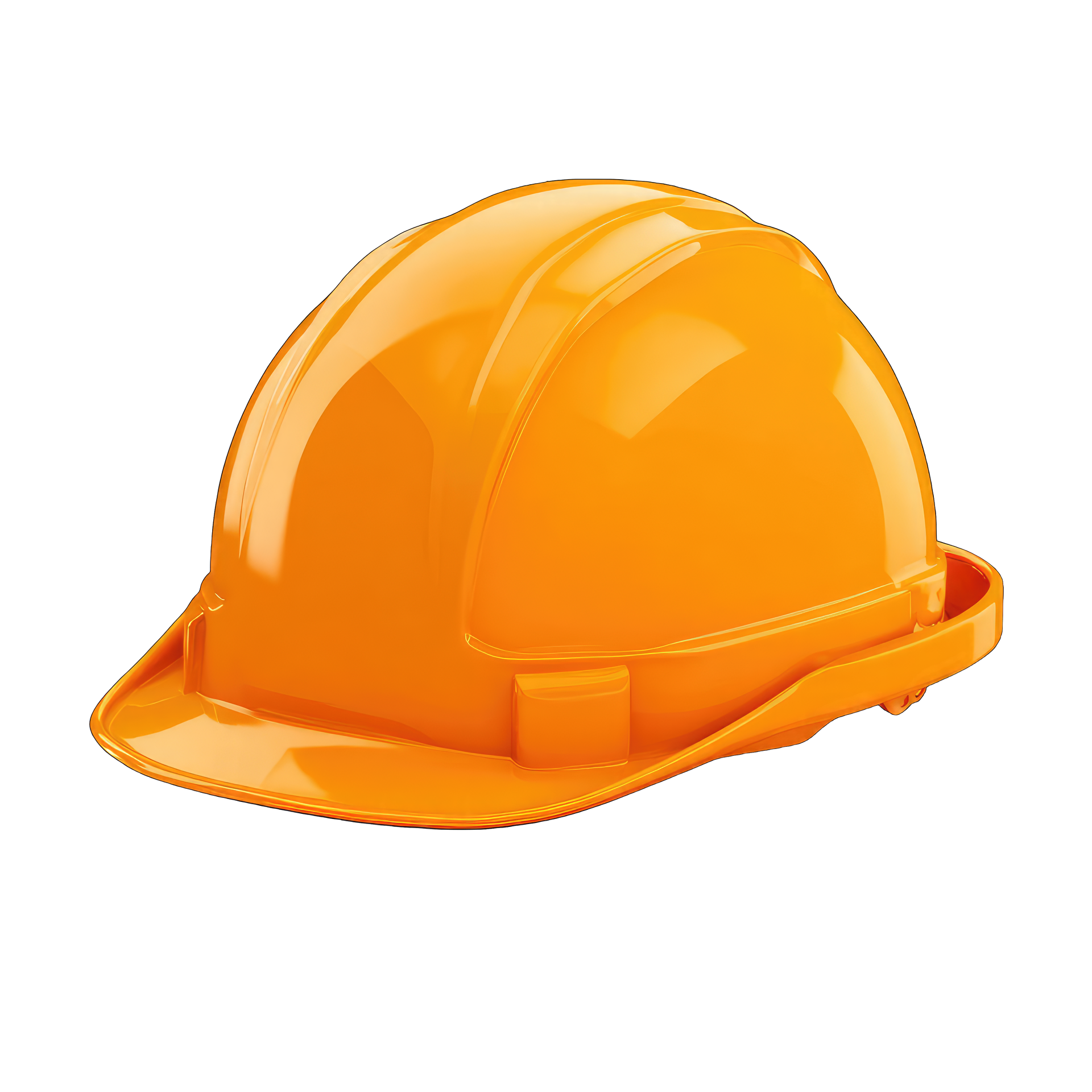 Casque de chantier orange.