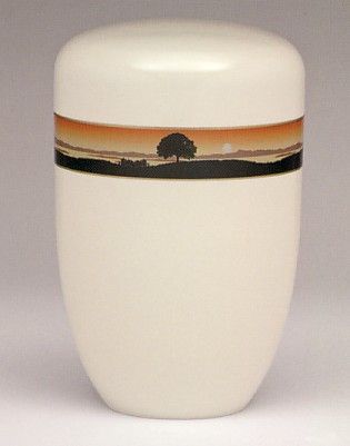 Urne weiß mit Borde