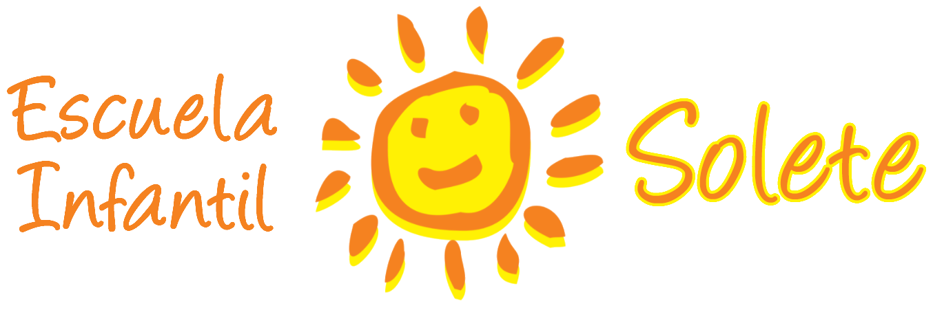 Logotipo de la Escuela Infantil Solete, un colegio infantil, con un sol sonriente en el centro.