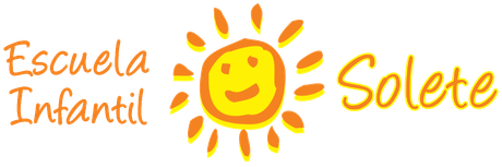 Logotipo de la Escuela Infantil Solete, un colegio infantil, con un sol sonriente en el centro.