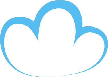 Forma de nube de color azul claro.