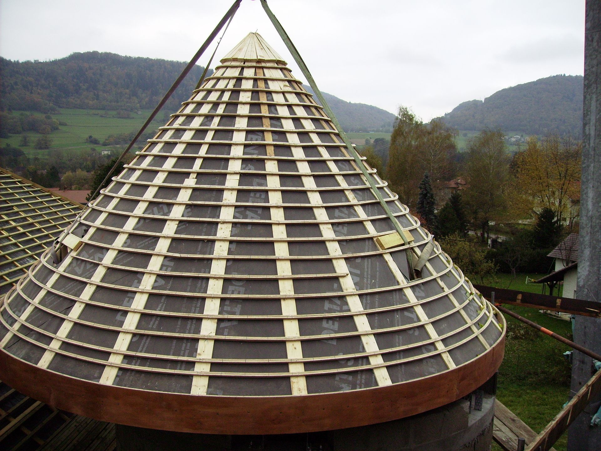 Charpente d'une tour