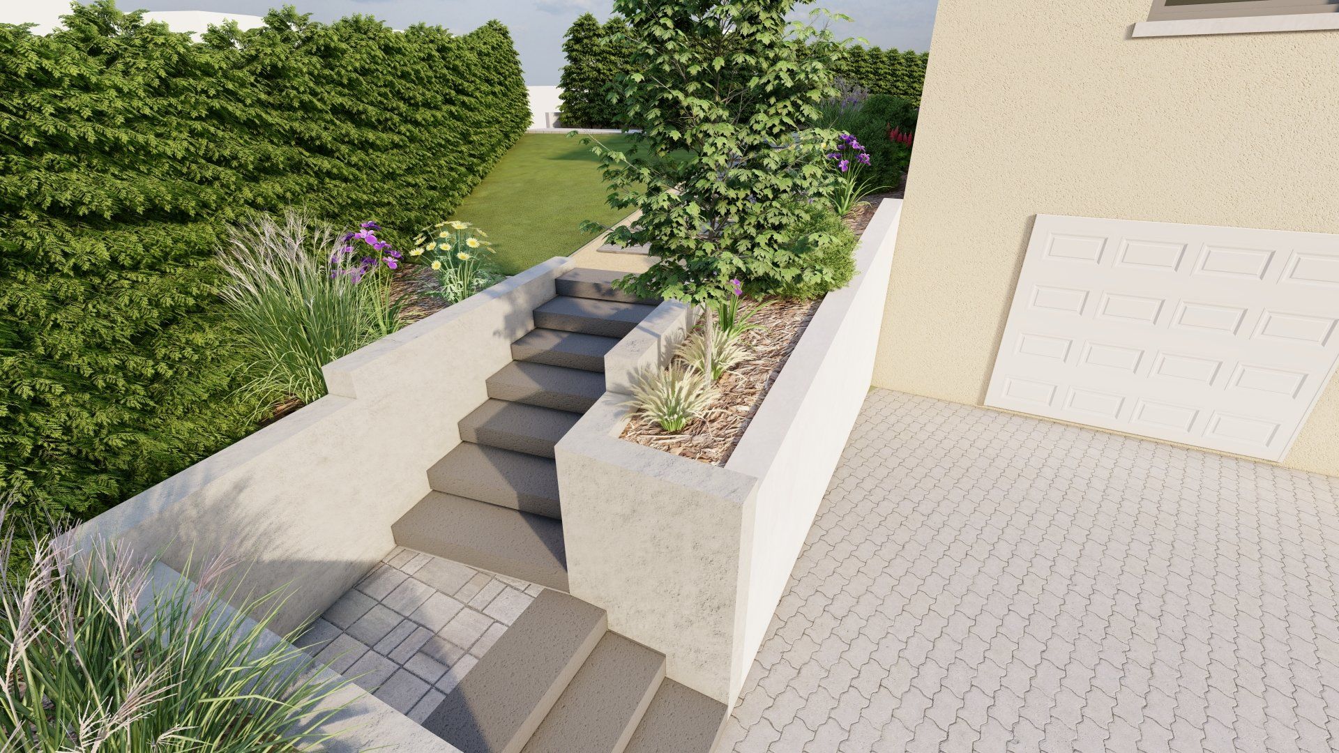 Création 3D jardin vue de haut