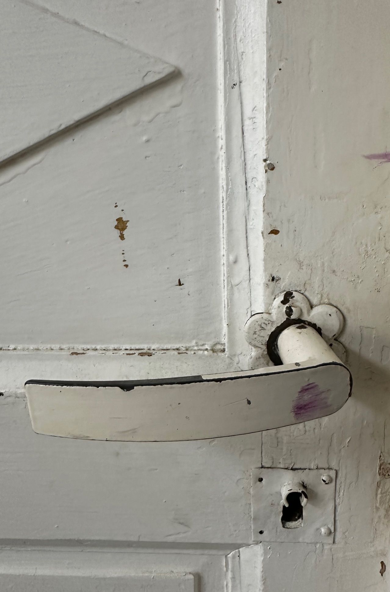 Poignée de porte rouillée