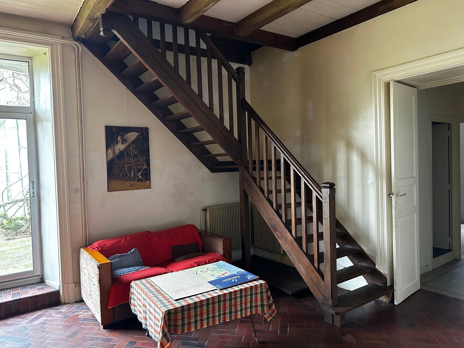 Escalier en bois 1/4 tournant