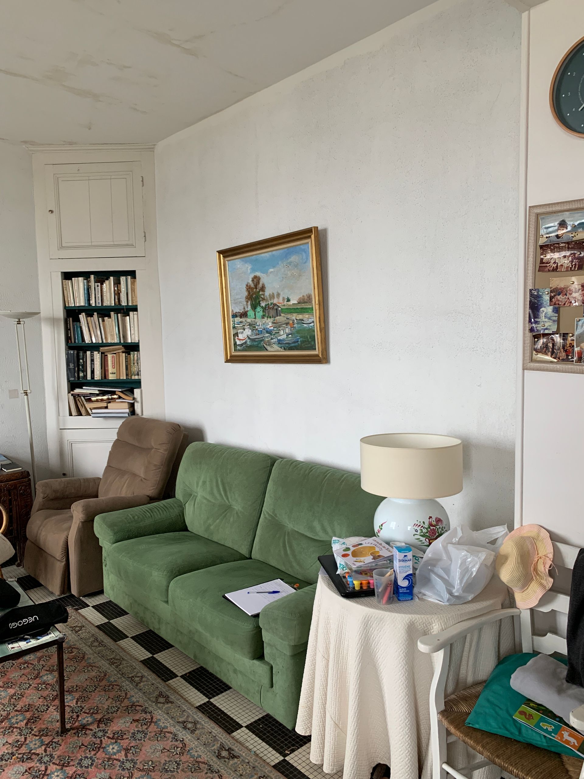 Canapé en velours vert