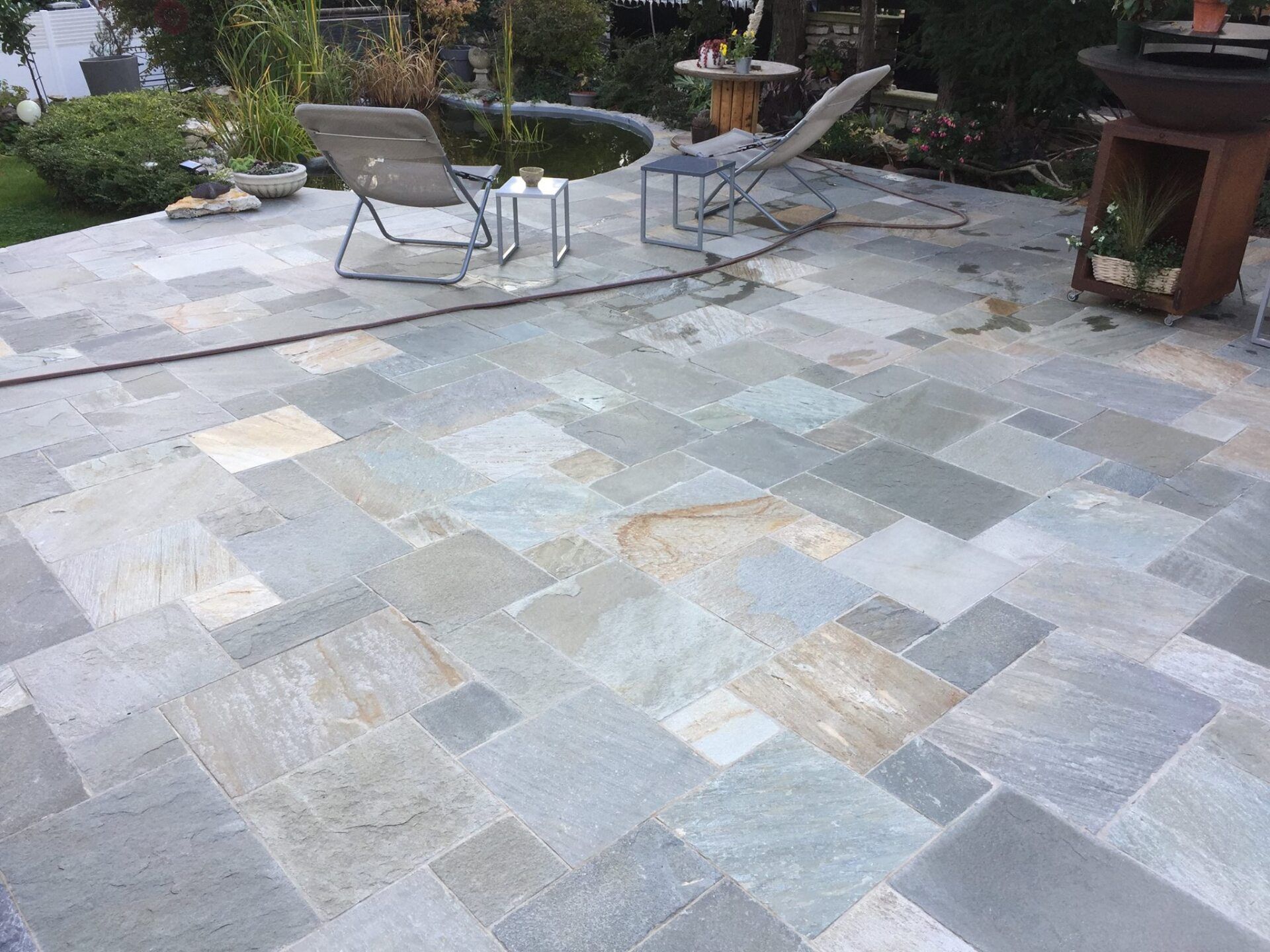 Dallage d'une terrasse client