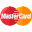 Un primer plano de un logotipo de Mastercard sobre un fondo blanco.