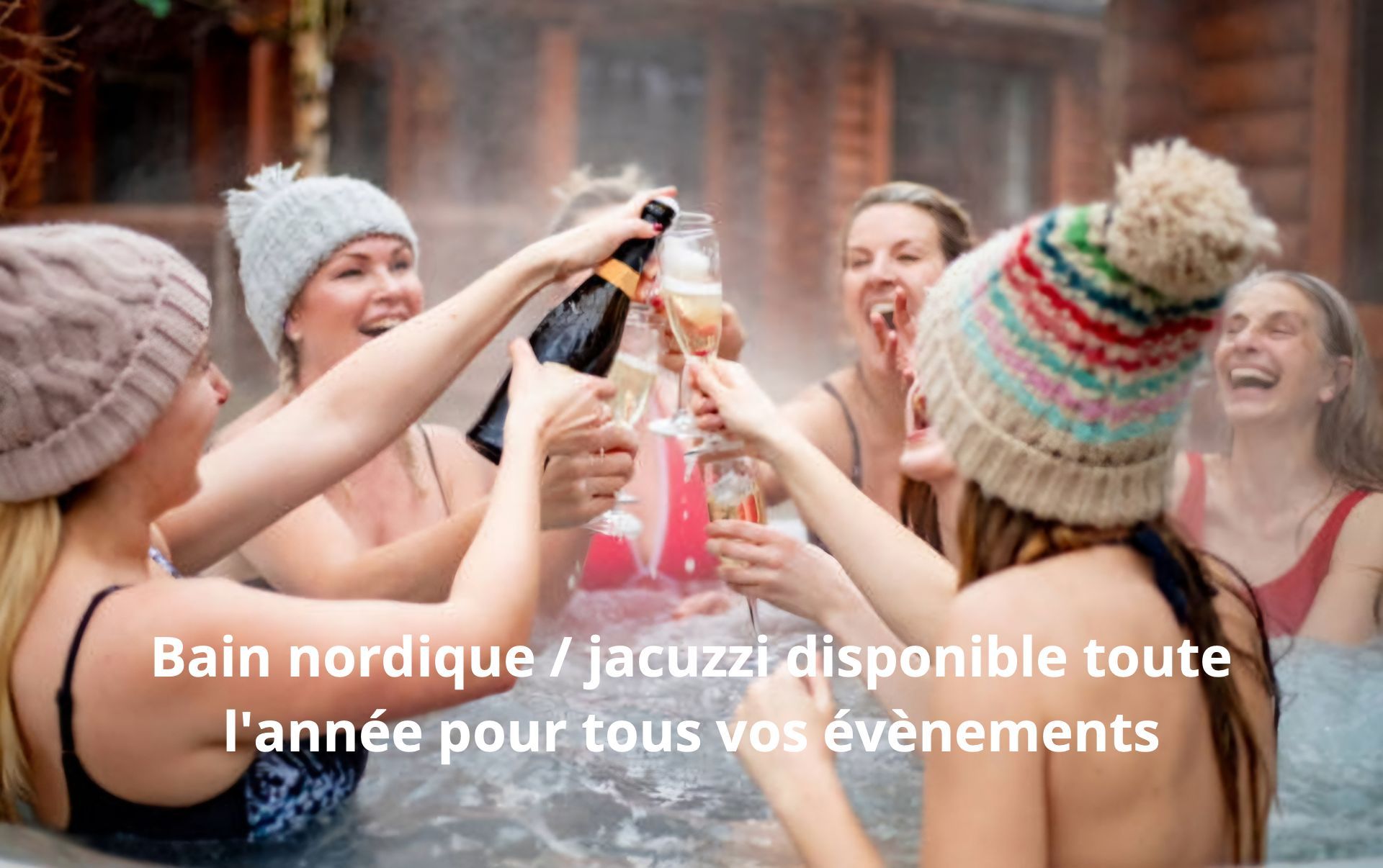 Personne qui fête un événement dans un jacuzzi