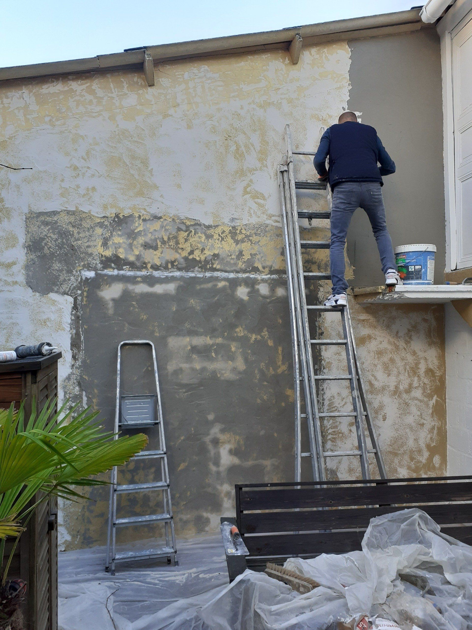Rénovation mur enduit