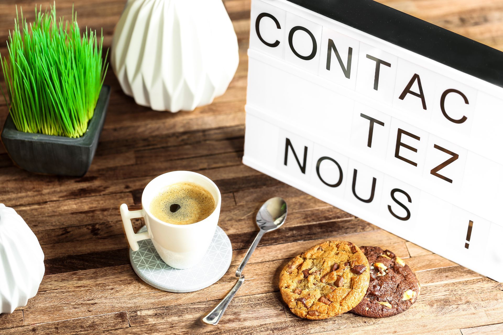 Café et cookies contactez-nous