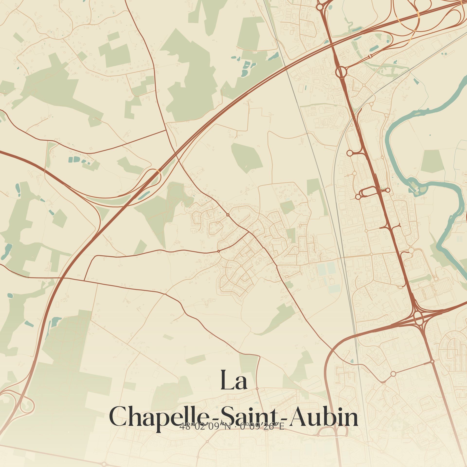 Carte de La Chapelle-Saint-Aubin.