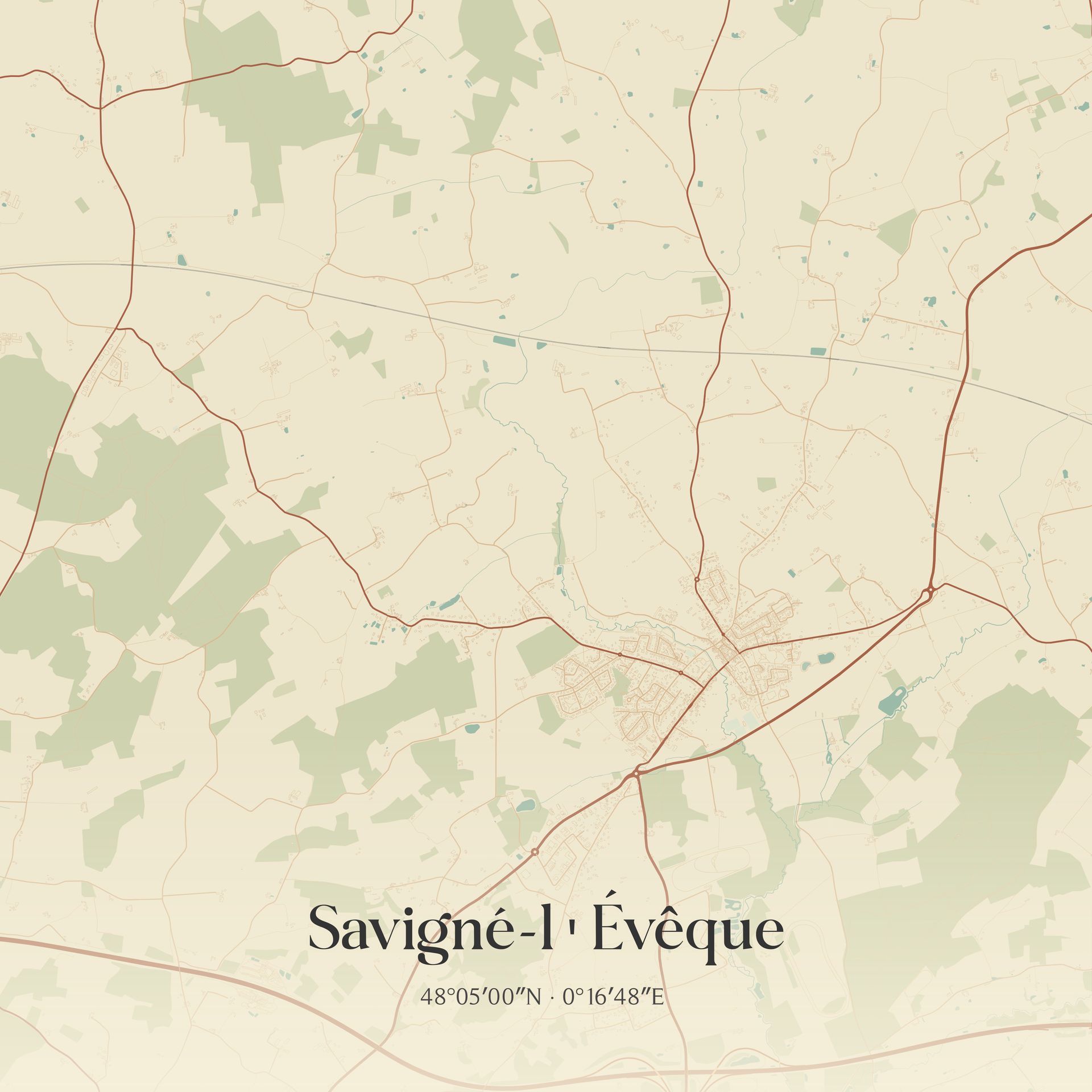 Carte de Savigné-l'Évêque.