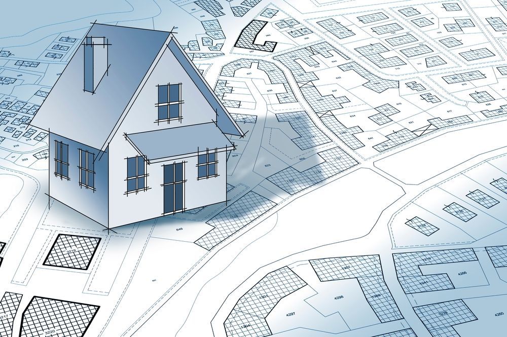 Un plano con una representación de una casa en 3D, que visualiza la ubicación de una propiedad en un mapa.