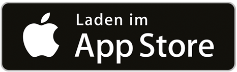 Apple-Logo und Text „Laden im App Store“ auf schwarzem Hintergrund.