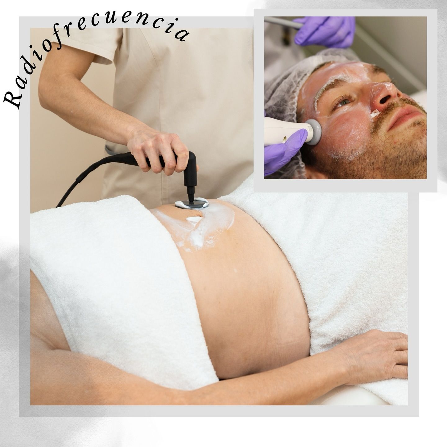 Un hombre está recibiendo un tratamiento de radiofrecuencia en su cara.