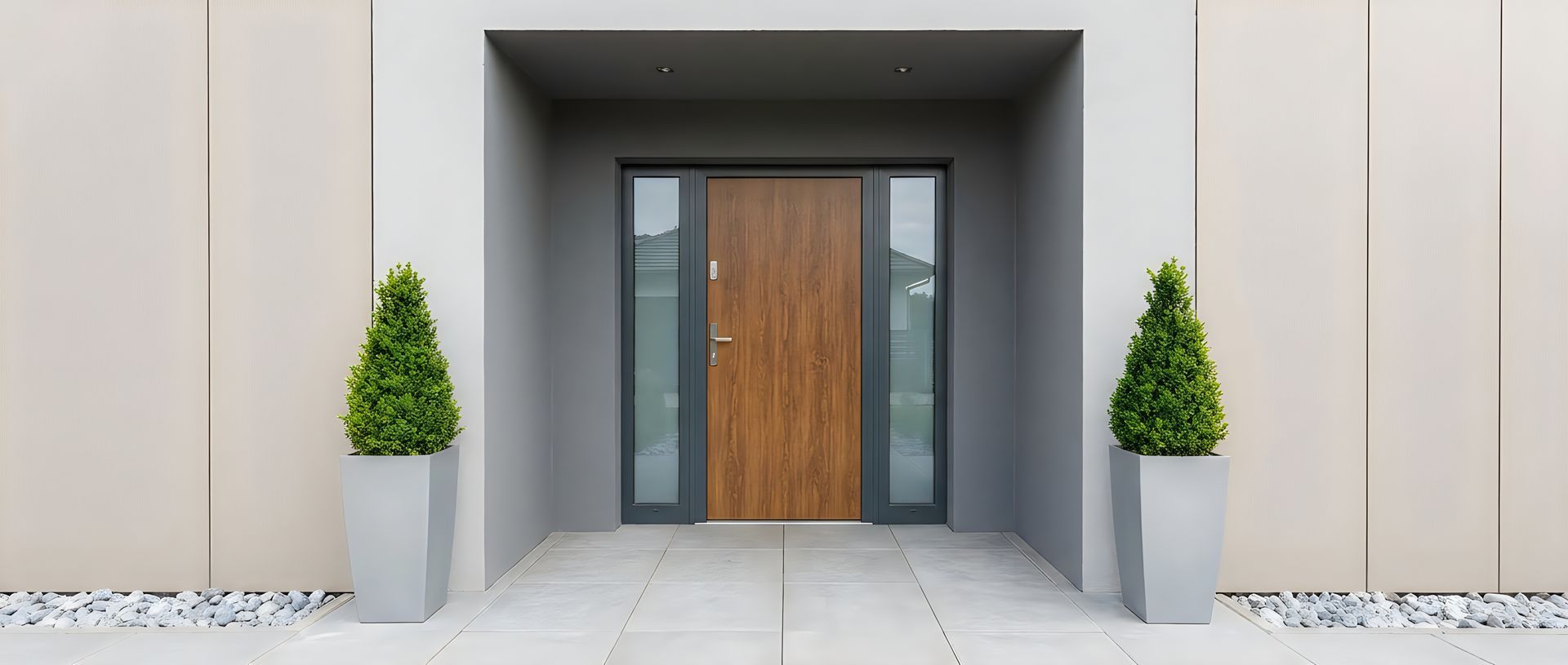 Porte d'entrée moderne en bois