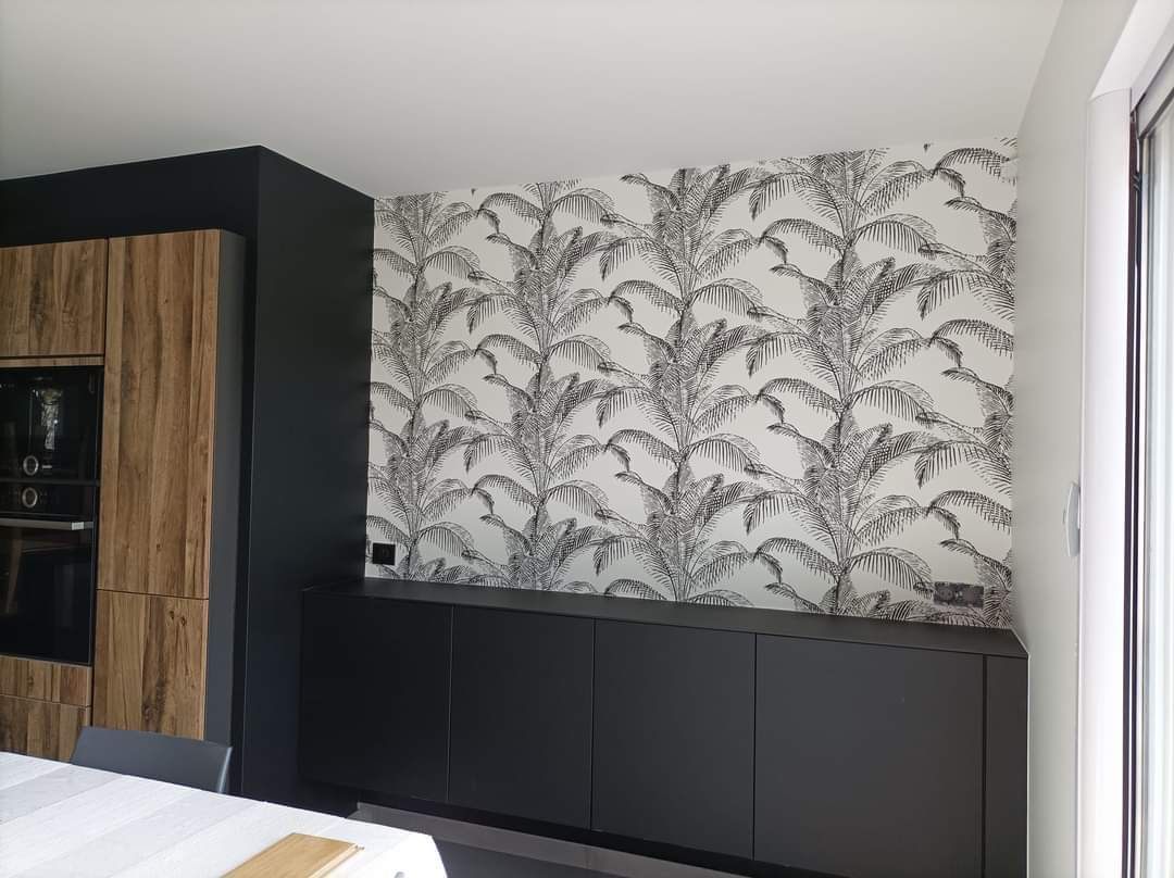 Papier peint décoratif, motif palmier