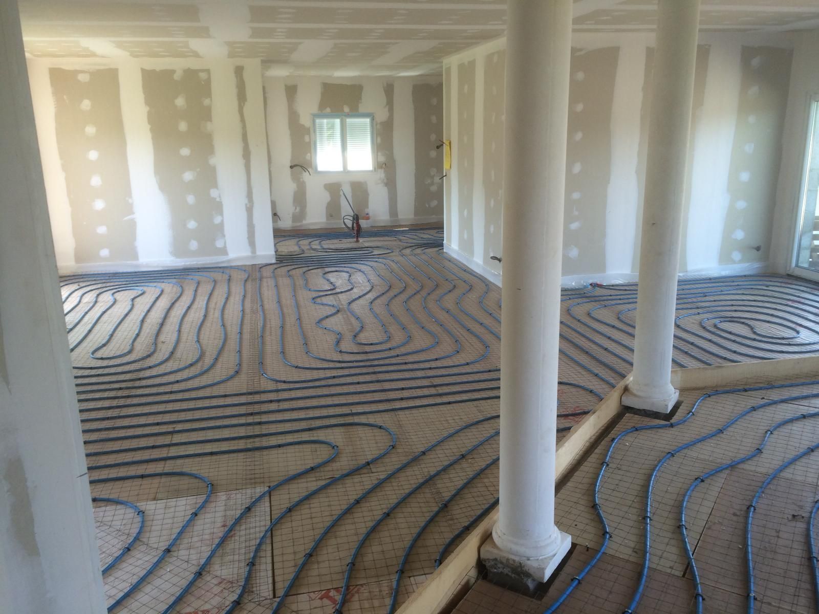 Pose de plancher chauffant