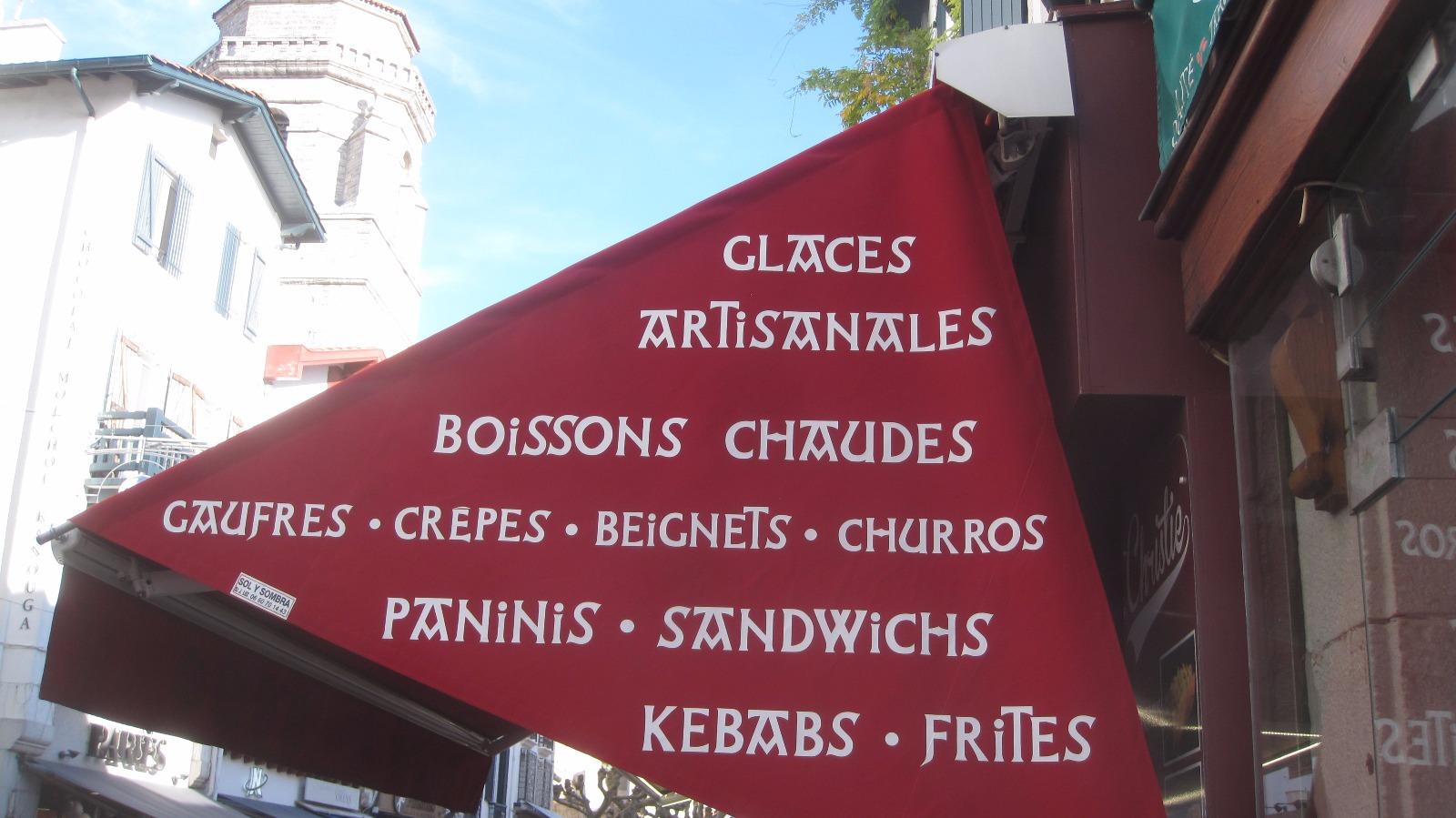 Store floqué du menu