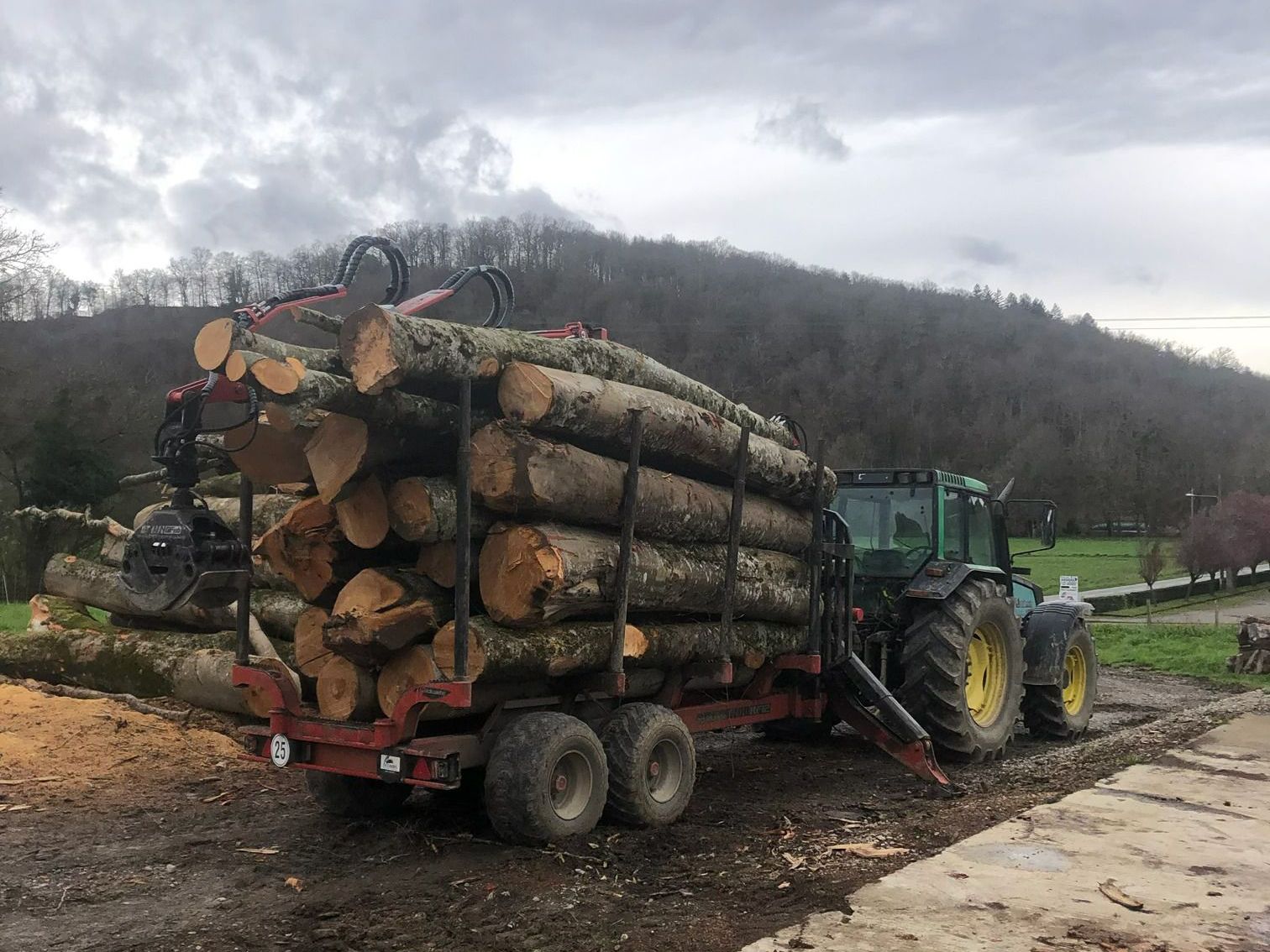 Rondins de bois empilés