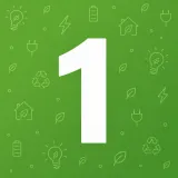 Número 1 blanco sobre fondo verde con tenues iconos lineales de temática ecológica.