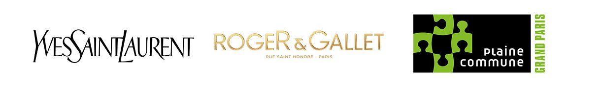 Liste de différents logos - Yves Saint Laurent, Roger&Gallet, Plaine Commune
