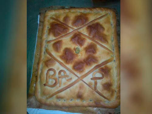 Una pizza con la palabra