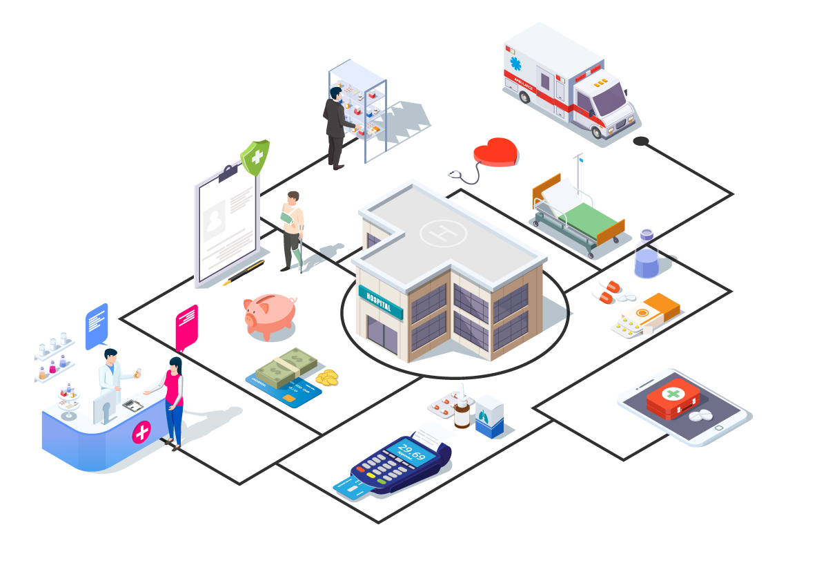 Illustration des différentes étapes dans un Hospital