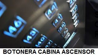 Un primer plano de un ascensor con las palabras botonera cabina ascensor en la parte inferior.