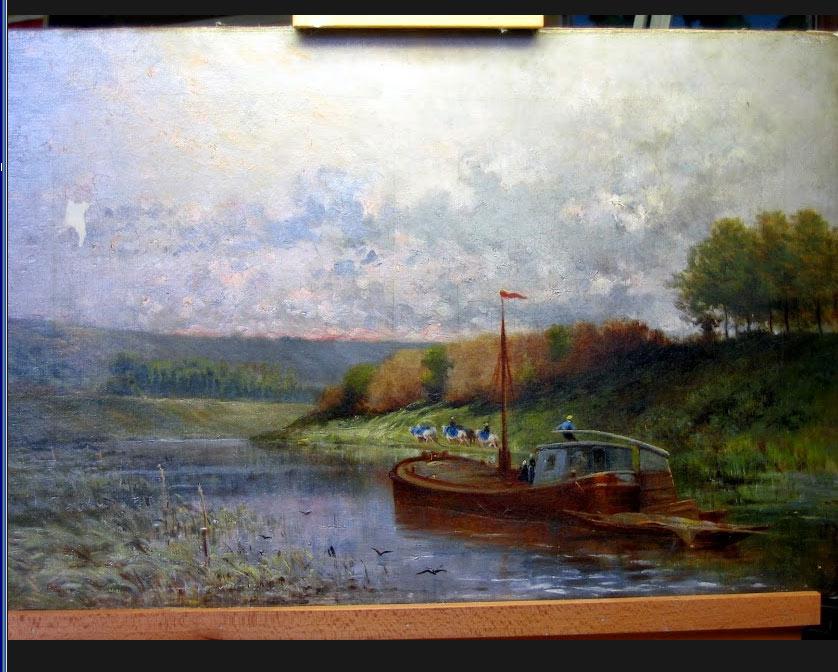 Restauration d'une peinture à l'huile du XIXe