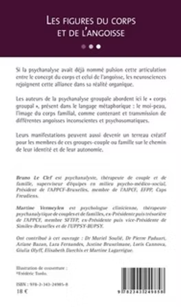 Couverture d'un livre français, « Les figures du corps et de l'angoisse », en violet et beige avec texte et code-barres.