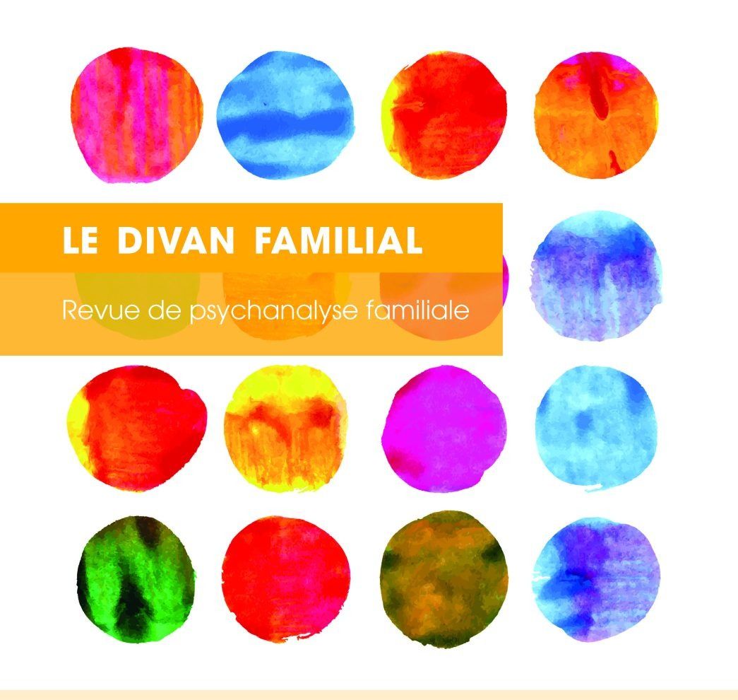 Couverture du livre « Le Divan Familial » avec des cercles abstraits colorés sur fond blanc.