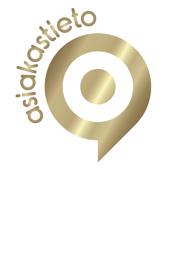 Kultainen logo, jossa sana
